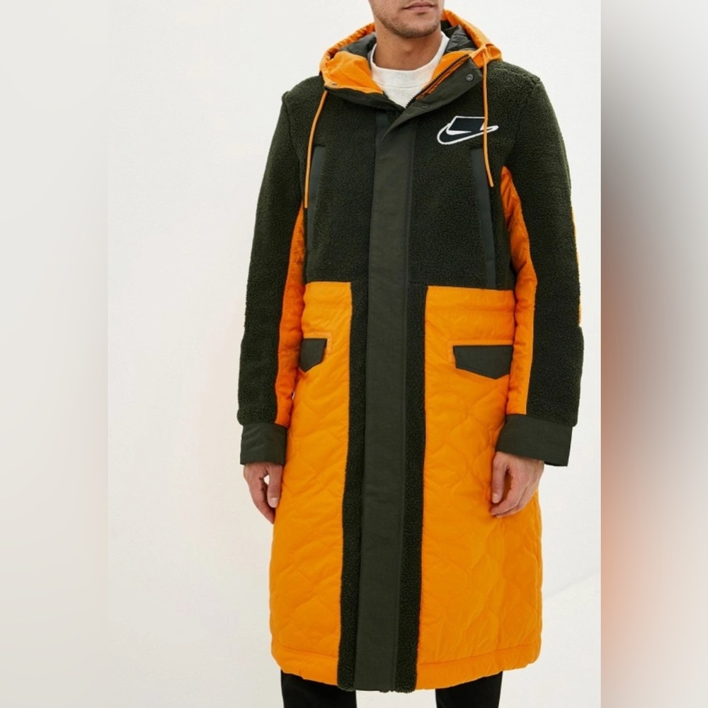 Nike yellow and Black Quilted Puffer Coat
